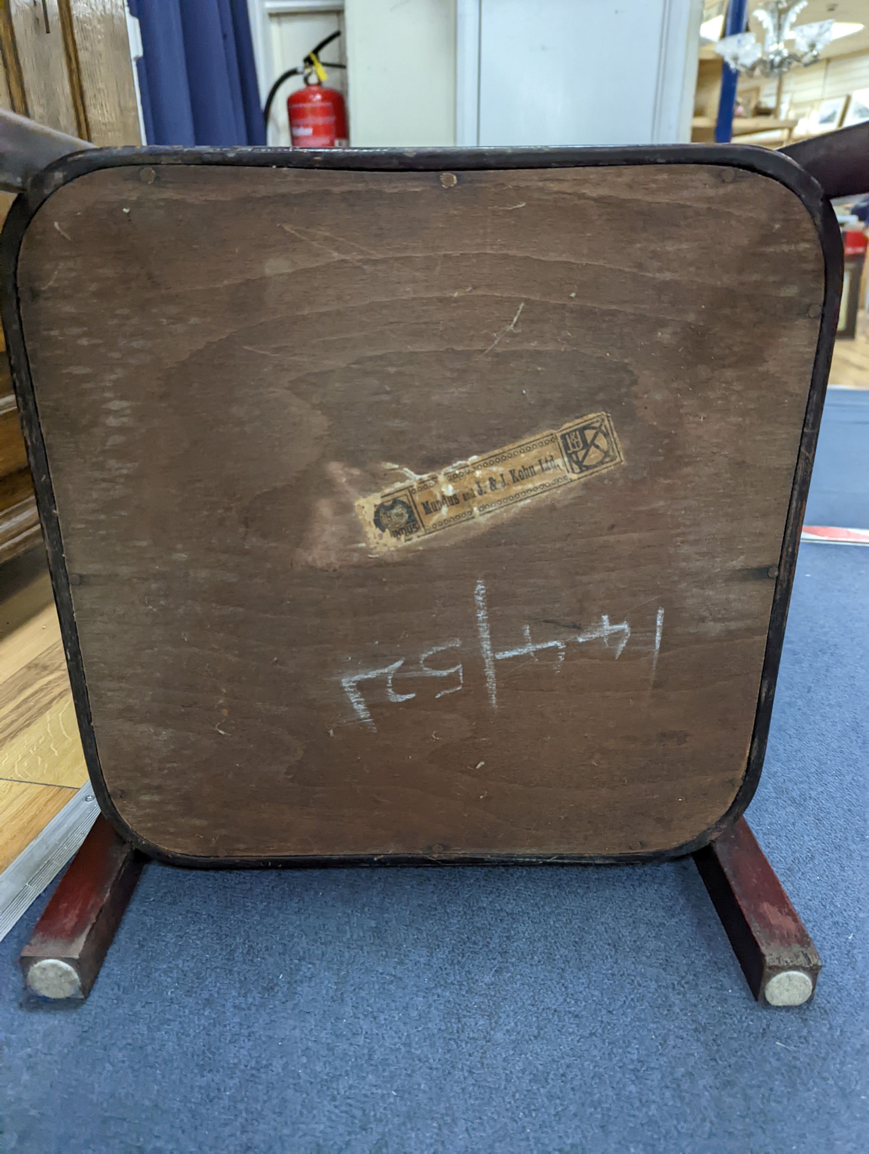 Attributed to Josef Hoffman, a Mundus and J & J Kohn Ltd bentwood hallstand, bears original paper label, height 183cm
